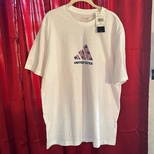 Adidas White USA Tee size XL NWT